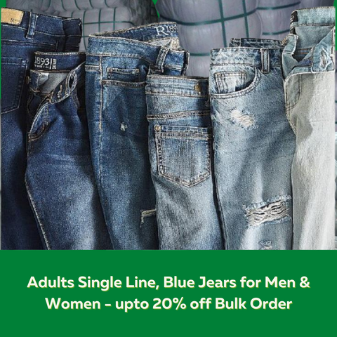 Adults Single Line Wears Blue Jeans